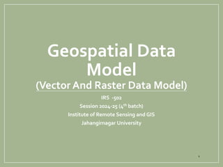 Geospatial Data Models, Vector And Raster Data Model | PDF