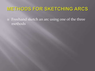    Freehand sketch an arc using one of the three
    methods
 