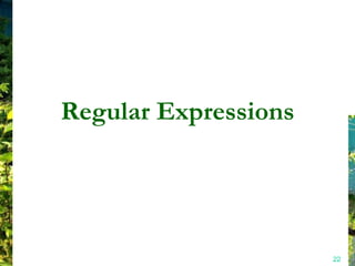 Regular Expressions




                      22
 
