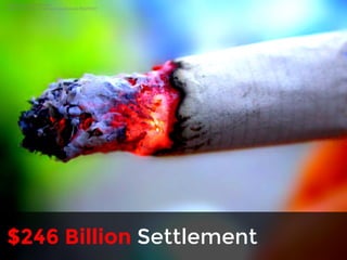 Cigarette by SuperFantastic 
https://www.flickr.com/photos/superfantastic/166215927 
$246 Billion Settlement 
 