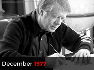 President Jimmy Carter signing the Foreign Corrupt Practices Act into law in December 1977 (photo courtesy of Carter archives) 
See http://www.presidency.ucsb.edu/ws/?pid=7036 
December 1977 
 
