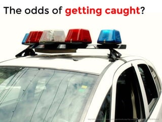 The odds of getting caught? 
http://office.microsoft.com/en-us/images/results.aspx?qu=crime&ex=1#ai:MP900440905|mt:2| 
 
