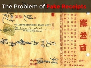 The Problem of Fake Receipts 
Chinese Receipt by Phoebe Baker 
http://www.flickr.com/photos/phoebe_photo/5541278078/ 
 