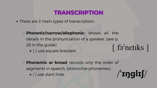 Class 4 - Phonetics