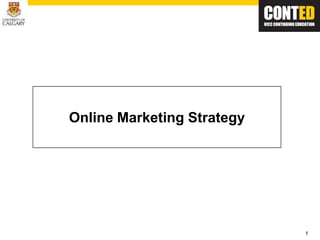 Online Marketing Strategy




                            1
 