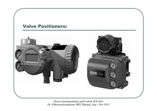 Valve Positioners:
Process Instrumentation and Control (ICE 401)
Dr. S.Meenatchisundaram, MIT, Manipal, Aug – Nov 2015
 