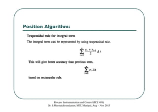 Position Algorithm:
Process Instrumentation and Control (ICE 401)
Dr. S.Meenatchisundaram, MIT, Manipal, Aug – Nov 2015
 
