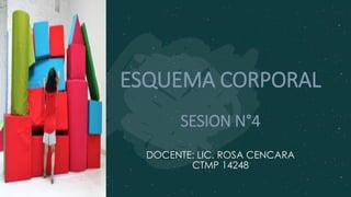 ESQUEMA CORPORAL
SESION N°4
DOCENTE: LIC. ROSA CENCARA
CTMP 14248
 