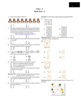 Class 4 logical reasoning | PDF | Reptiles | Pets