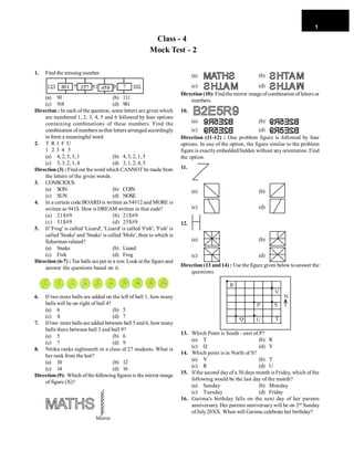 Class 4 logical reasoning | PDF | Reptiles | Pets
