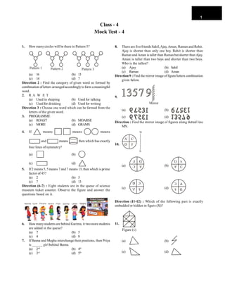 Class 4 logical reasoning | PDF | Reptiles | Pets