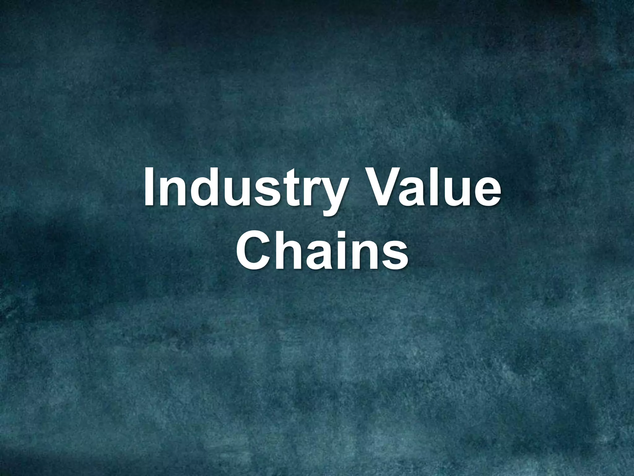 Industry Value
Chains
 