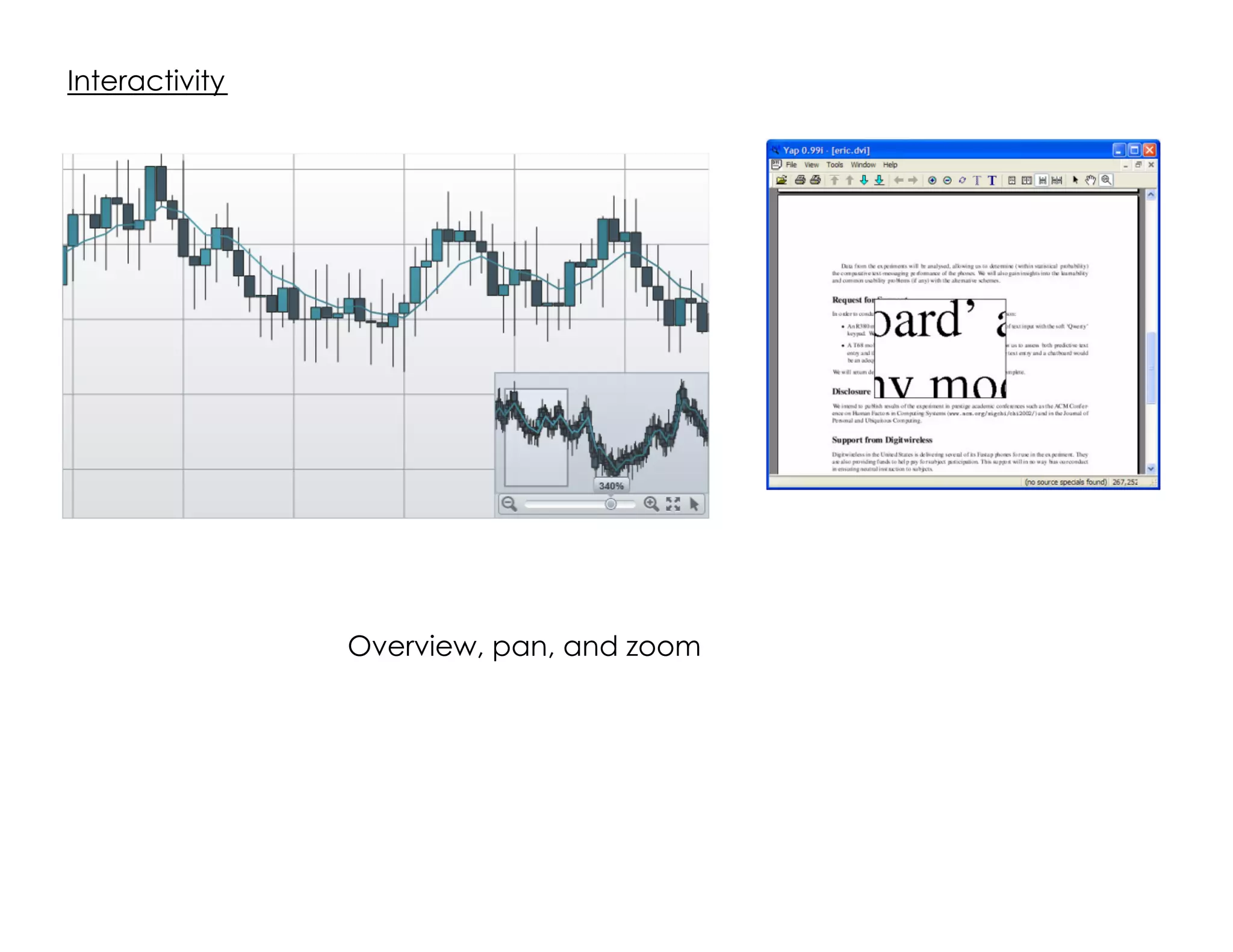 Interactivity
Overview, pan, and zoom
 