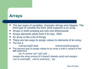 UNIX - Class5 - Advance Shell Scripting-P2 | PPT