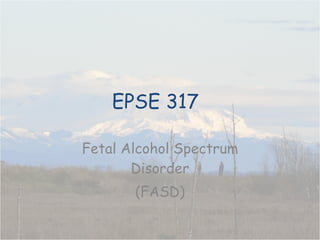 EPSE 317 Fetal Alcohol Spectrum Disorder (FASD) 