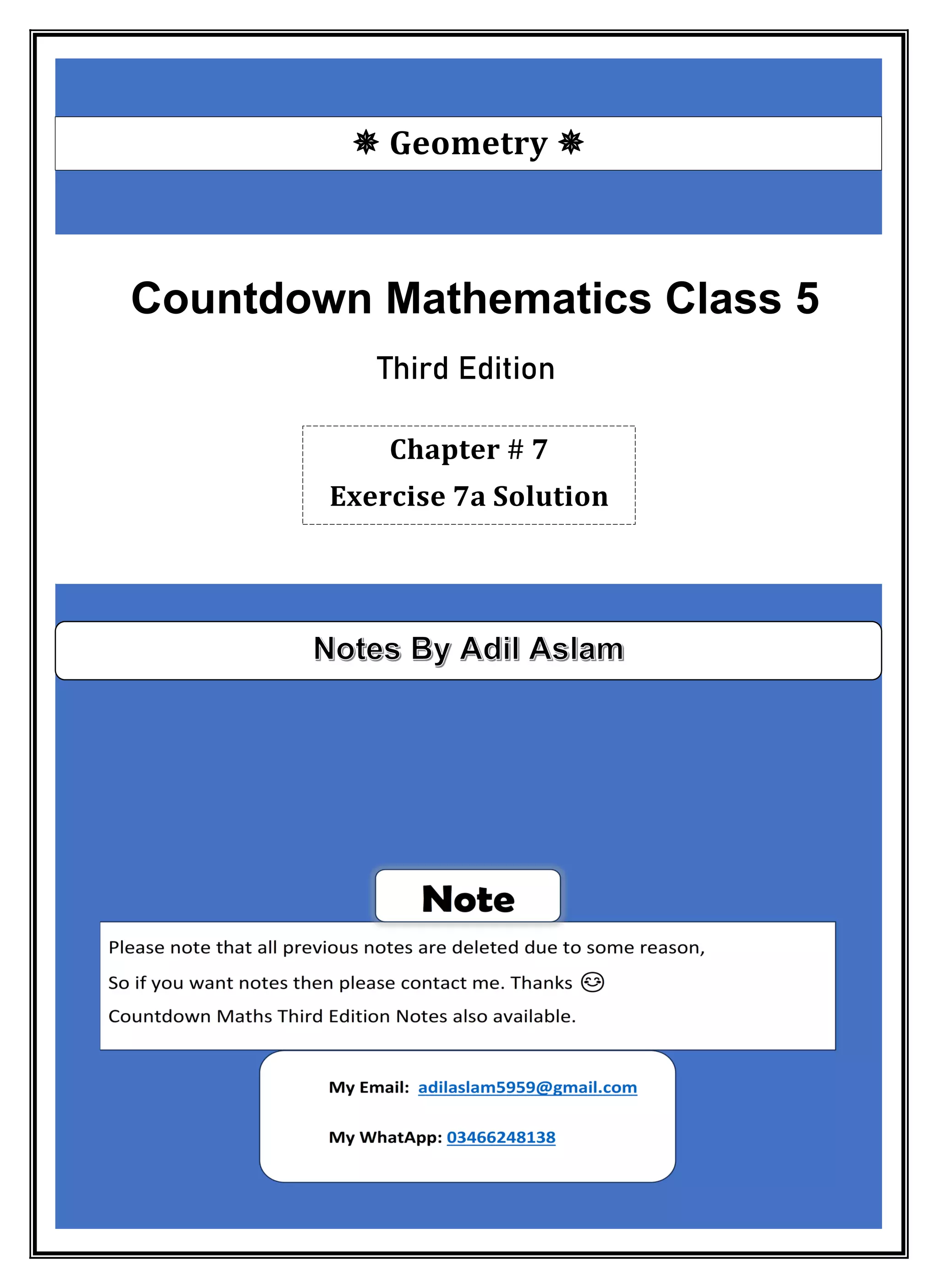 Countdown Maths Class 5 Chapter 7 PDF