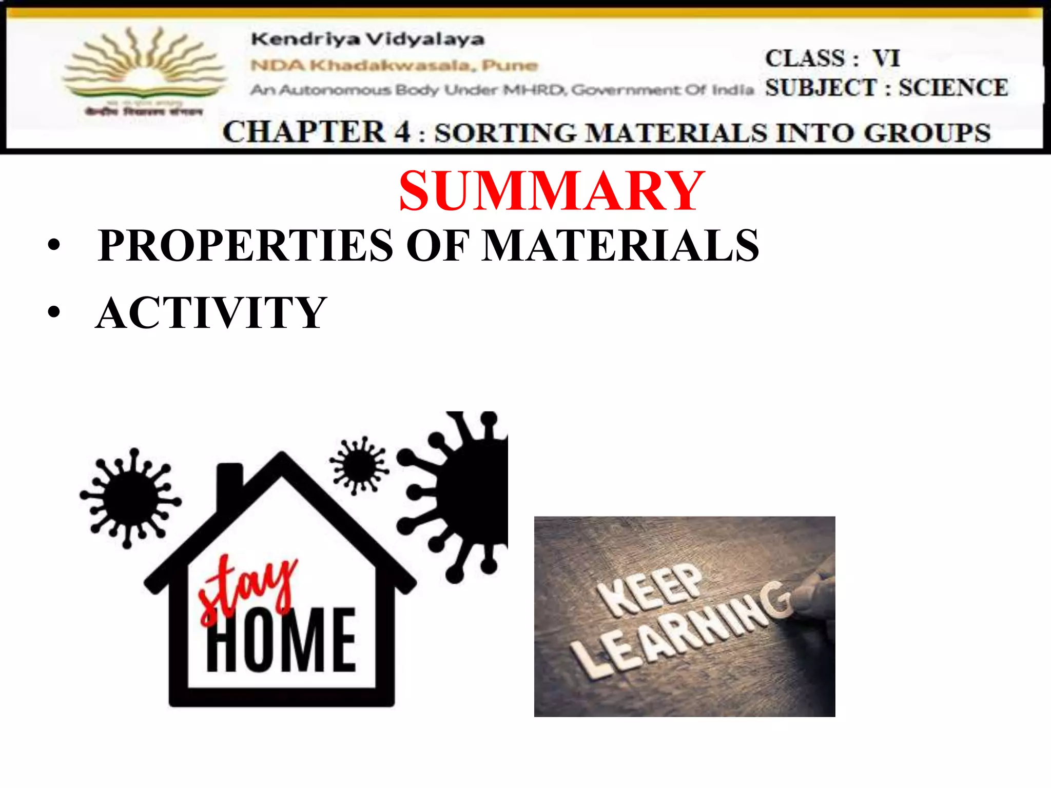 Class 6 chapter 4 Sorting materials into groups ppt 3 | PPTX ...