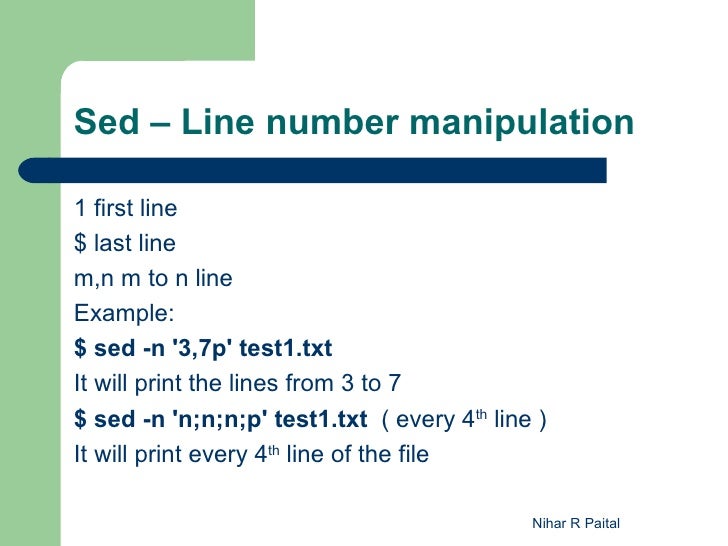 UNIX Class6 Sed Detail