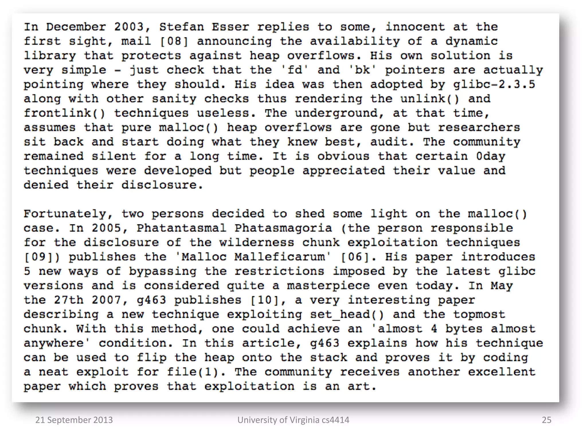 21 September 2013 University of Virginia cs4414 25
 