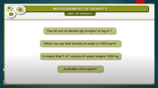 UNIT OF DENSITY
 