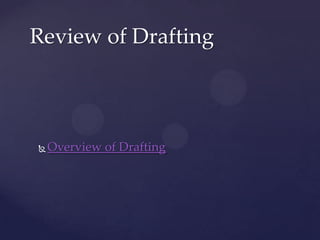 Review of Drafting



   Overview of Drafting
 