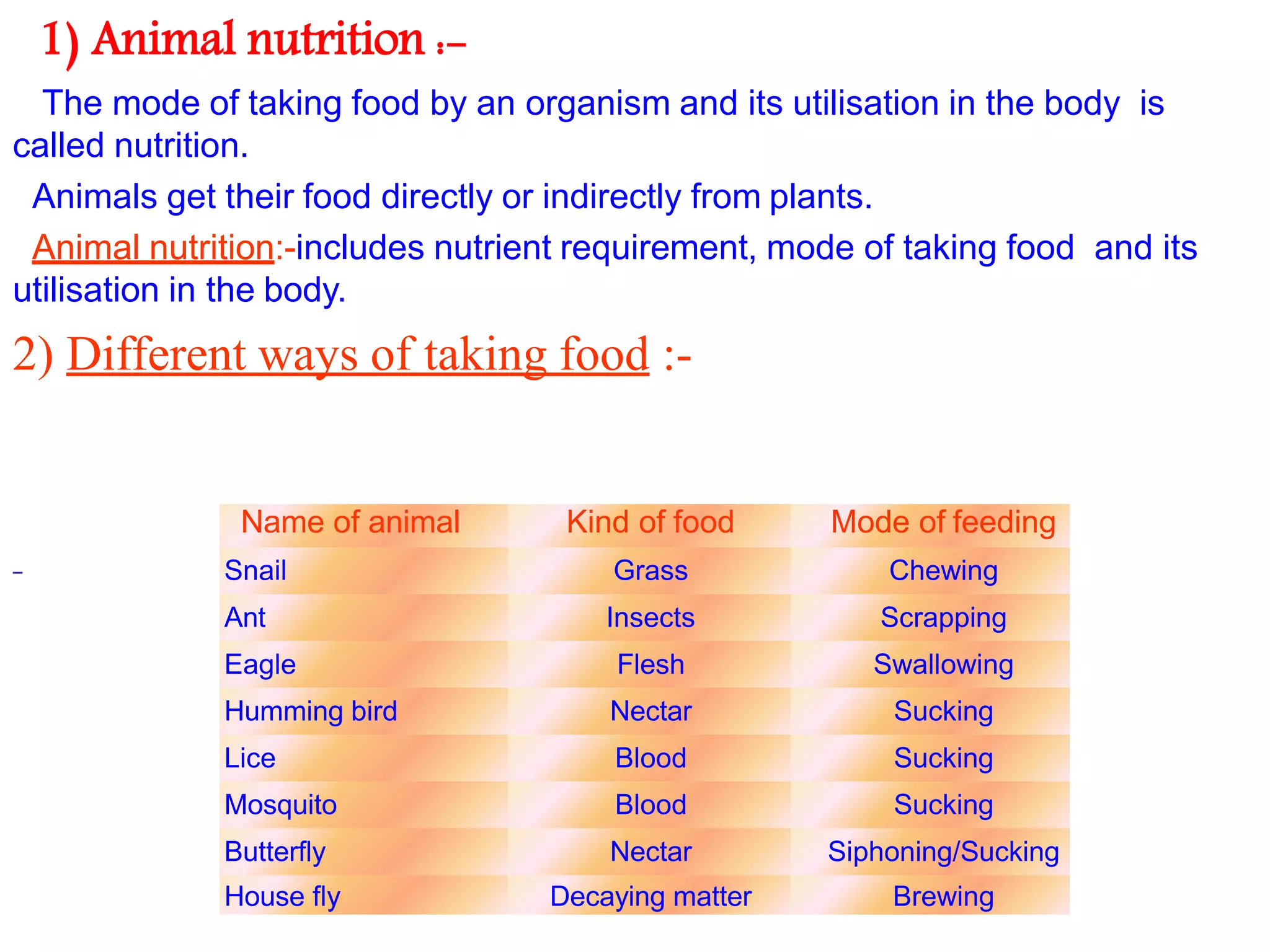 Nutrition in Animals, Class 7, Science Chapter-2