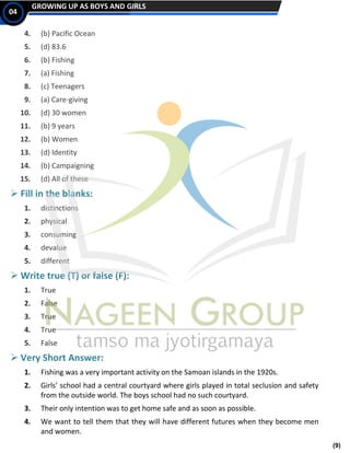 Class VII Social Science (Civics) Notes Chapter 4 Growing Up As Boys ...