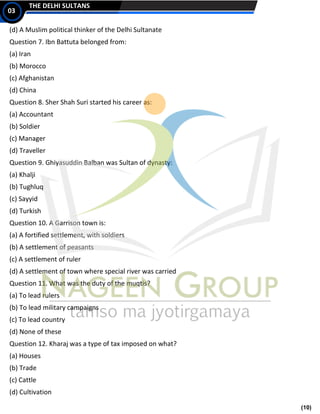 Class VII Social Science (History) Notes Chapter 3 Delhi 12th to 15th ...