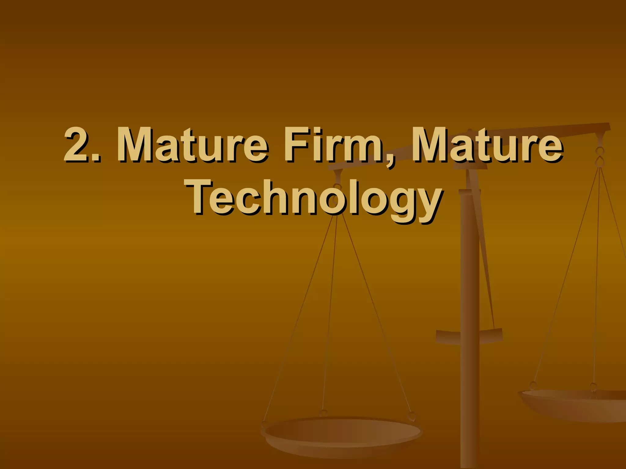 2. Mature Firm, Mature Technology 