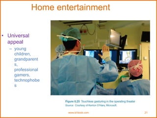 www.id-book.com 21
Home entertainment
• Universal
appeal
– young
children,
grandparent
s,
professional
gamers,
technophobe
s
 