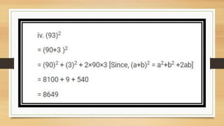 SQUARES AND SQUARE ROOT Class 8 chapter 6 exercise  6.2 