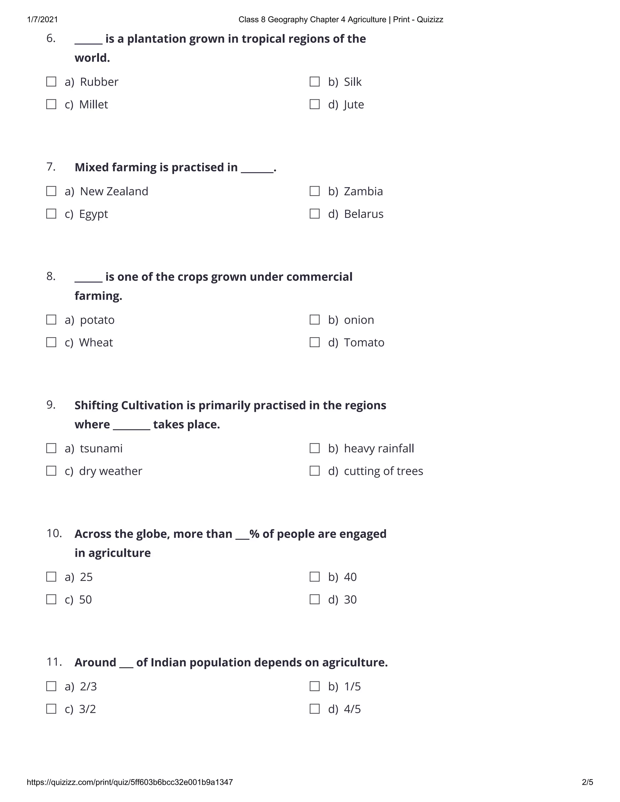Class 8 geography chapter 4 agriculture