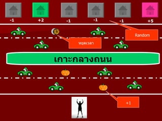 -1   +2     -1          -1   -1             +5


                                       Random
                 หยุดเวลา



          เกำะกลำงถนน



                                  +1
 