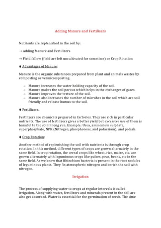 Class8 Notes of Science Chapter 1Crop production and Management..ppt