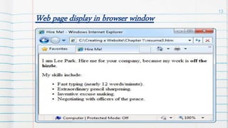 Web page display in browser window
A complex idea can be
conveyed with just a
single still image, namely
making it possible to
absorb large amounts of
data quickly.
13
 