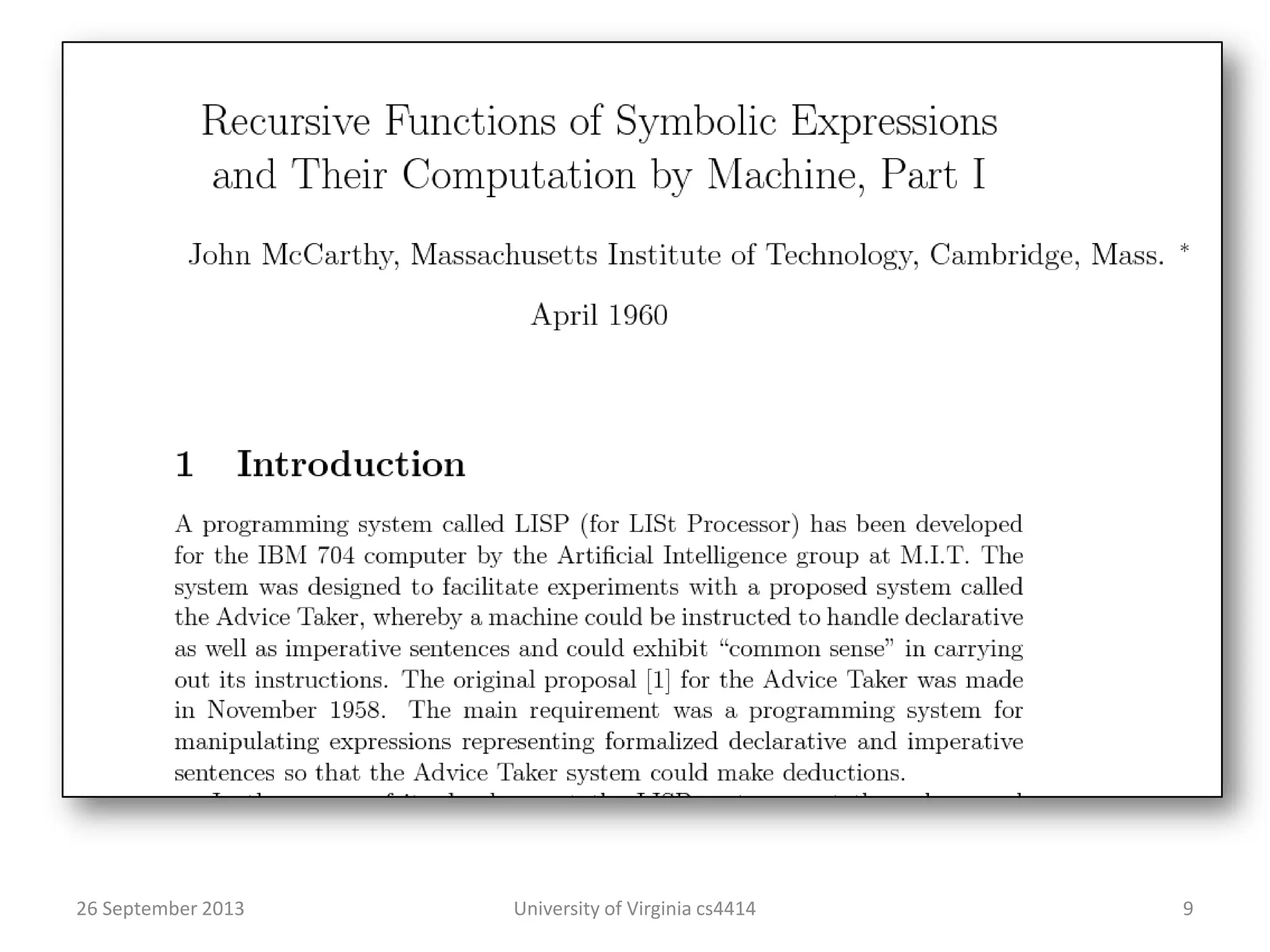 26 September 2013 University of Virginia cs4414 9
 