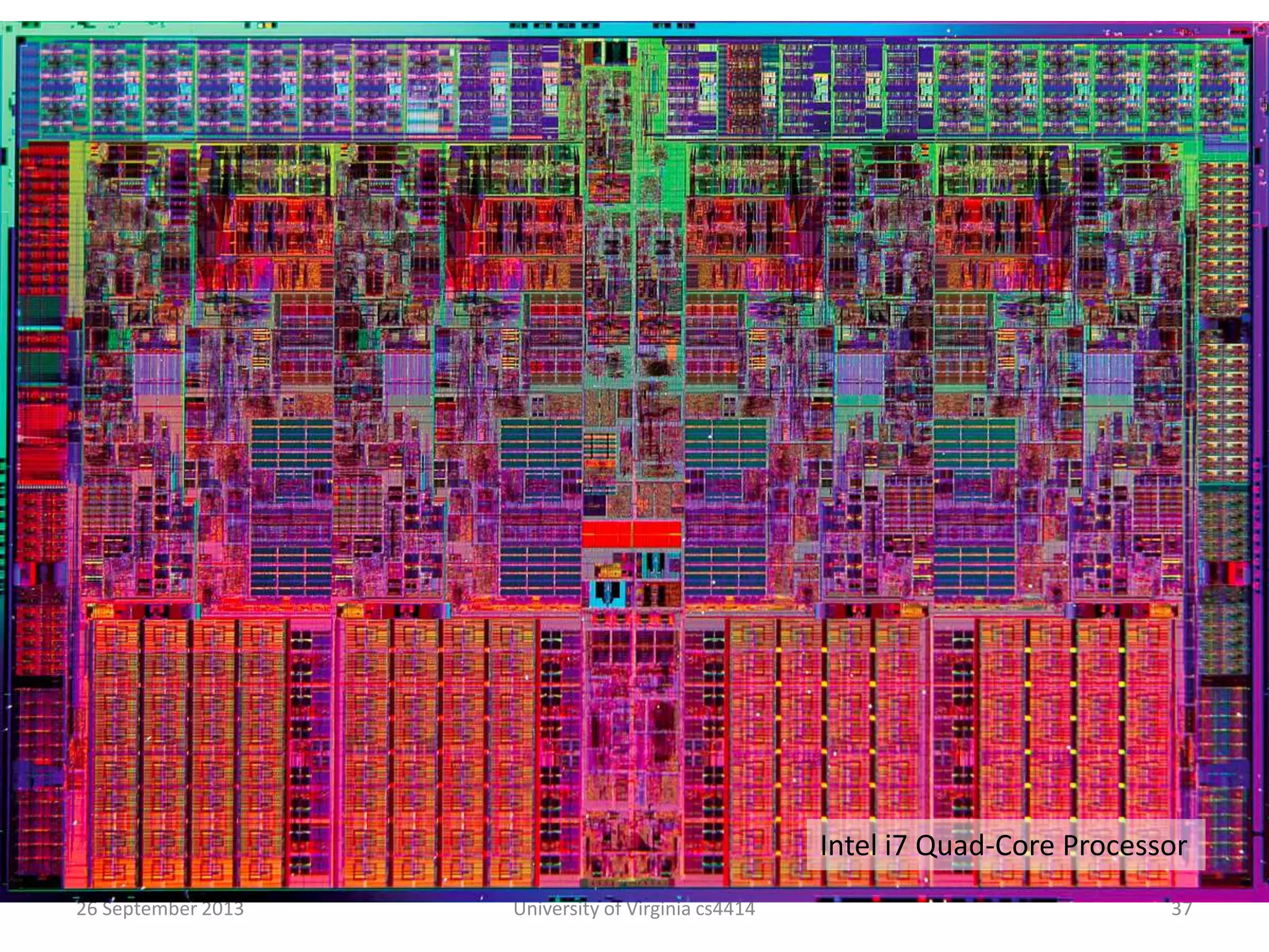 26 September 2013 University of Virginia cs4414 37
Intel i7 Quad-Core Processor
 