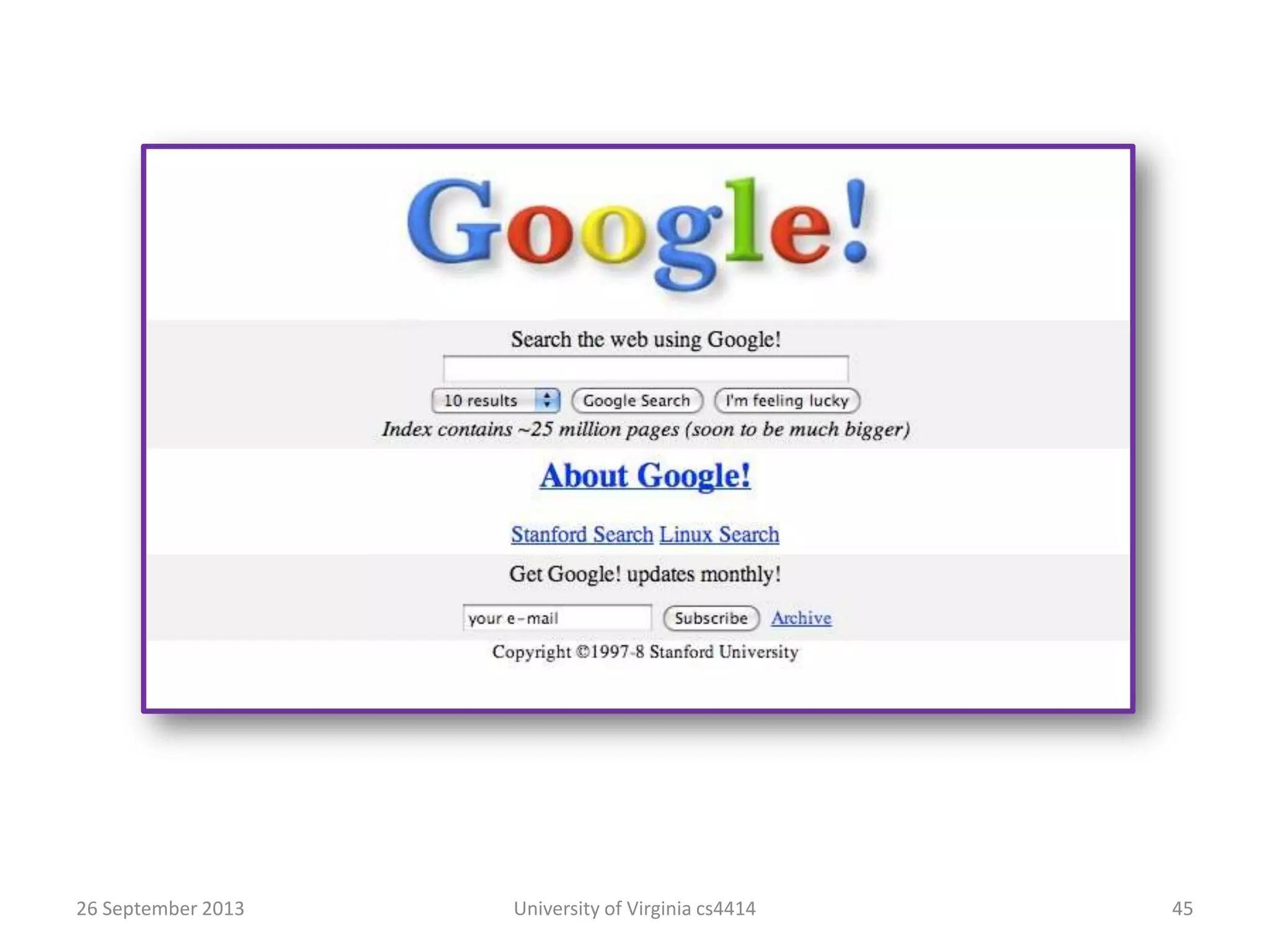 26 September 2013 University of Virginia cs4414 45
 