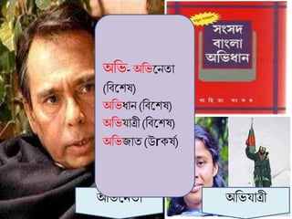 অবভকনতা অবভয্াত্রী
অবভ-অবভকনতা
(ববকশর্)
অবভধ্ান (ববকশর্)
অবভয্াত্রী (ববকশর্)
অবভজাত (উrের্গ)
 