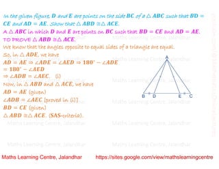 Class 9_Chapter 7_Triangles_Problems based on congruence_Lecture 3