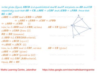 Class 9_Chapter 7_Triangles_Problems based on congruence_Lecture 3