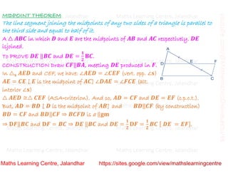 Class 9 Chapter 8 Quadrilaterals Midpoint Theorem And Intercept Class 9 Chapter 8 Quadrilaterals Midpoint Theorem And Intercept