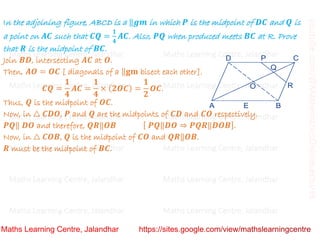 Class 9 Chapter 8 Quadrilaterals Midpoint Theorem And Intercept Theo Class 9 Chapter 8 Quadrilaterals Midpoint Theorem And Intercept Theo