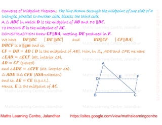 Class 9 Chapter 8 Quadrilaterals Midpoint Theorem And Intercept Class 9 Chapter 8 Quadrilaterals Midpoint Theorem And Intercept