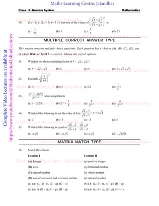 #Class 9 #MCQ #Chapter_1 #Number_Systems.pdf