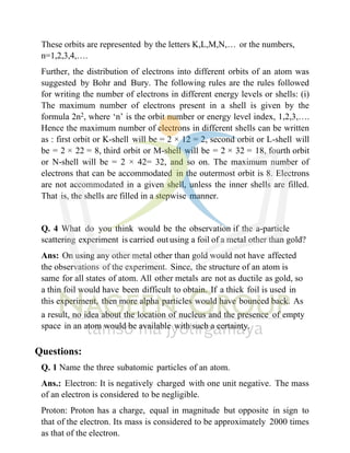 Class 9 Science Chapter Wise Topic Wise Notes Chapter 4 Structure of ...