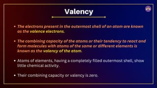 Valency Class 9th CBSE Class 9 Chemistry - Structure of the Atom | PDF