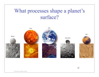 © 2007 Pearson Education Inc., publishing as Pearson Addison-Wesley
What processes shape a planet’s
surface?
22
 