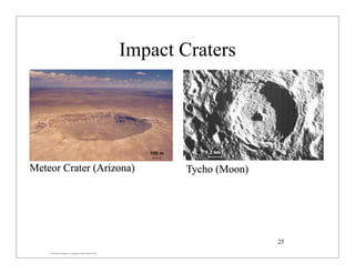 © 2007 Pearson Education Inc., publishing as Pearson Addison-Wesley
Impact Craters
Meteor Crater (Arizona) Tycho (Moon)
25
 