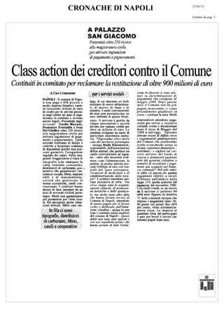 Class action dei creditori contro il comune .